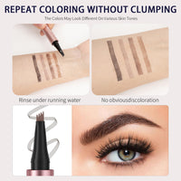 NatrLuxe 3D Waterproof Eyebrow Pencil – Magic Eyebrow Pen With 4-Tip Design, Dark Brown (02) – Long-Lasting Brow Tint For Flawless Makeup