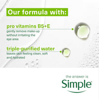 Vaseline Simple Kind to Skin Eye Makeup Remover pro-vitamins B5 + E and triple-purified water for sensitive skin 125 ml