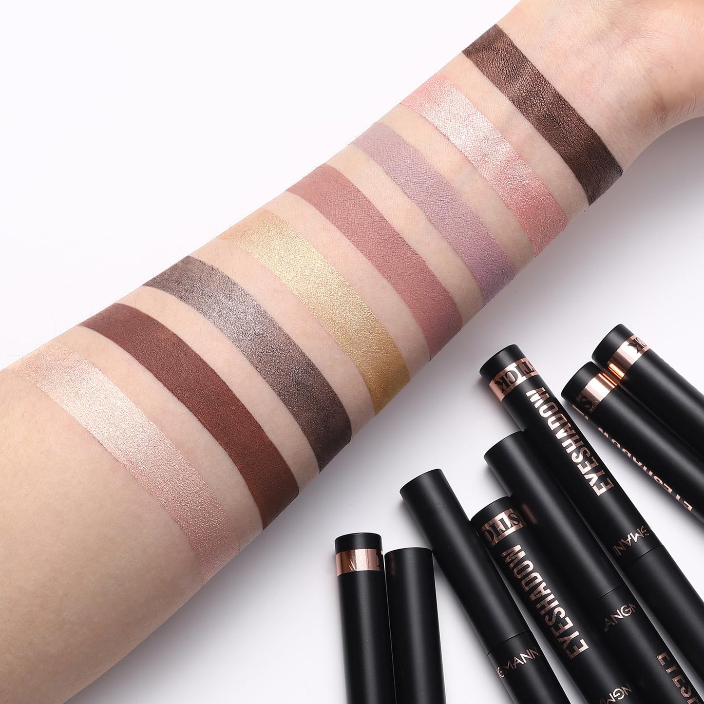 LANGMANNI 8Pcs Eyeshadow Stick Gift Set,Soft Smooth Cream With Matte Earth & Metal Colors, Waterproof & Long-Lasting, Beauty & Personal Care Eye Shadow Stick For Daily Makeup & Special Occasions (#B)