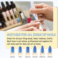 Selistamm 12 PCS Double Sided Emery Board Nail Files, 100/100 Grit for Acrylic & Natural Nails, Washable & Reusable