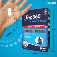 Natures Aid Bio360 Pro-30 Max – 30 Billion CFU Probiotic – Supports Gut Health, Immunity & Digestion – Vegan, Gluten-Free, Non-GMO, High Strength Live Cultures for Gut Digestion Health - 60 Capsules