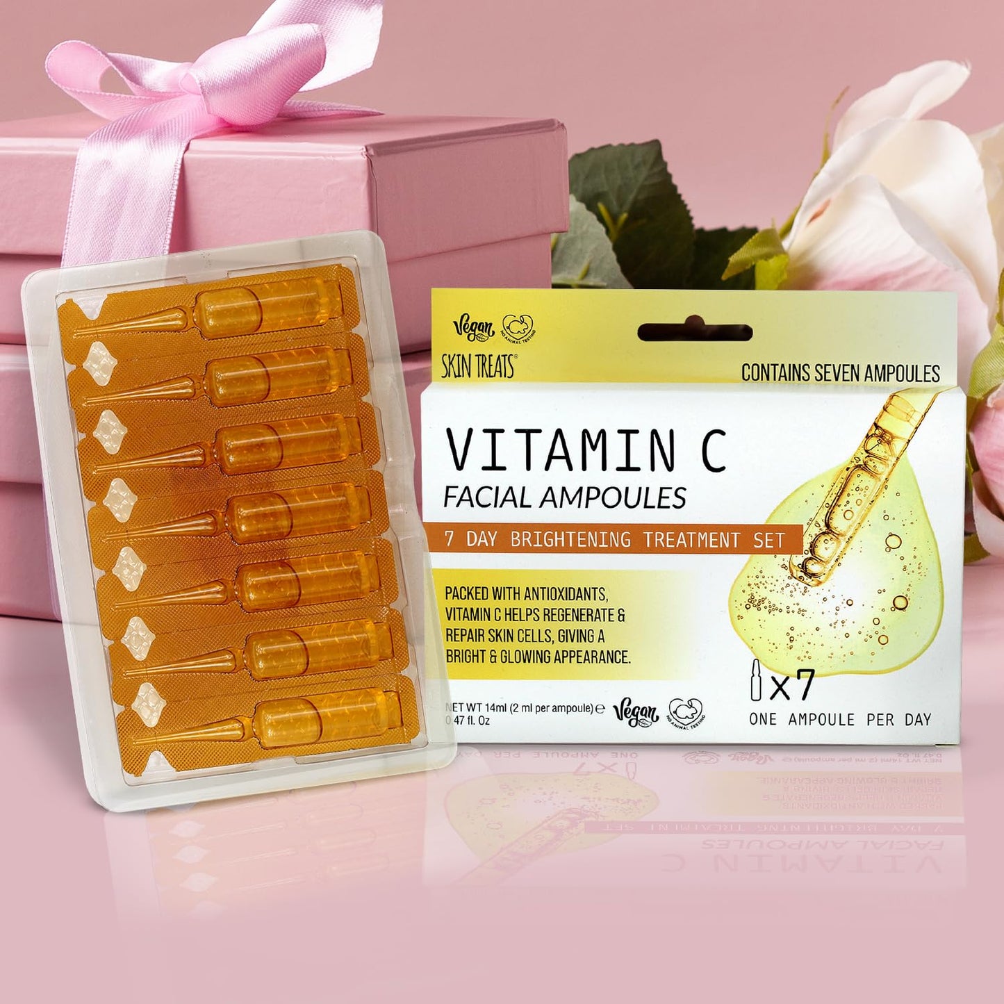 Skin Treats Vitamin C Ampoules Serum, Vitamin C 7 Day Skincare Set, Antioxidant Day Serum for Face, 7 x 2ml Ampoules, Vegan Friendly