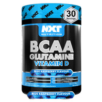 NXT Nutrition BCAA, Glutamine & Vitamin D | BCAAs Amino Acids with Vitamin D3 and L-Glutamine - for Recovery, Gut Health and Muscle Protein Synthesis | 360g - 30 Servings (Blue Raspberry)