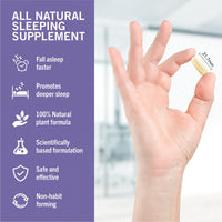 Overnight Rest Sleep Supplement with Lemon Balm Extract, Magnesium and More, Natural Vegan Sleep Support Supplement for Adults for Relaxation and Deep Restful Sleep, 90 Capsules