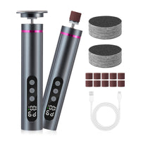 VIHBRAI 2-in-1 Electric Foot Callus Remover & Nail File 9-Speed LCD Pedicure Kit with 13000 RPM 2400mAh Dual Rotation (P/F/R) 3 Sanding Heads & Toe Grinder Hard Skin Remover for Feet & Nails