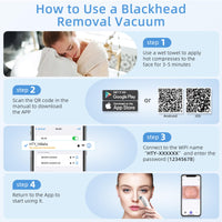 GUPAY Blackhead Remover Vacuum, Pore Vacuum with 1080p HD Camera Visible Facial Pore Cleanser with 4 Suction Heads, 5 Suction Power for Pimple Acne Whitehead Deep Cleansing Remover Tool