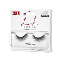 KISS Lash Couture Faux Mink Collection 1 Pair of False Lashes, Little Black Dress, Ultrafine, Tapered, Synthetic Fake Lashes includes Lash Glue