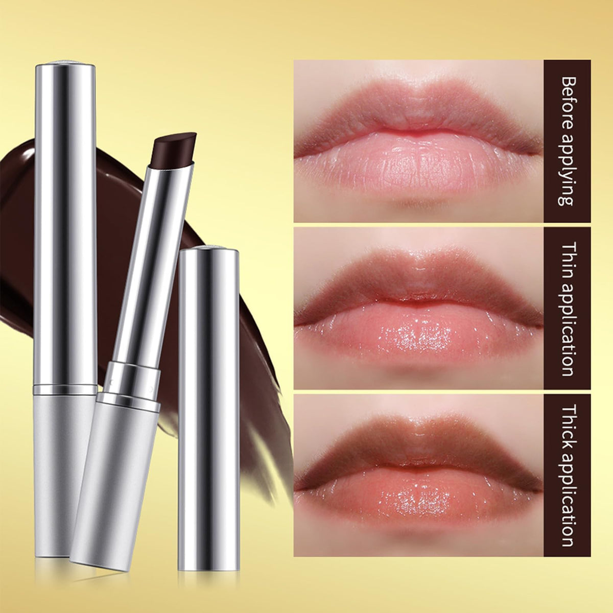Shengqialun Black Honey Lipstick, Honey Lipstick, Hydrating Tinted Lip Balm, Nourishing Moisturising Tint Lip Care Makeup For Dry (Black)
