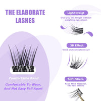 GAQQI Cluster Lashes 12mm Individual Lash Clusters 120Pcs C Curl 12 mm Eyelashes Diy Eyelash Extensions Soft Eyelashes Natural Look False Lashes At Home(GQ03-C 12mm)