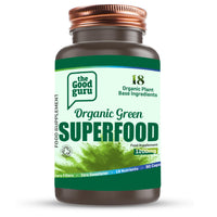 The Good Guru Organic Green Superfood Supplement Capsules - 90 Capsules with 18 Nutritious Ingredients