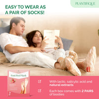 PLANTIFIQUE Plantifique Foot Peel Mask – 2 Pairs Exfoliating & Dermatologically Tested Foot Treatment, Removes Dead Skin & Repairs Heels for Soft Feet – Strawberry Scent, Gift for Women & Men