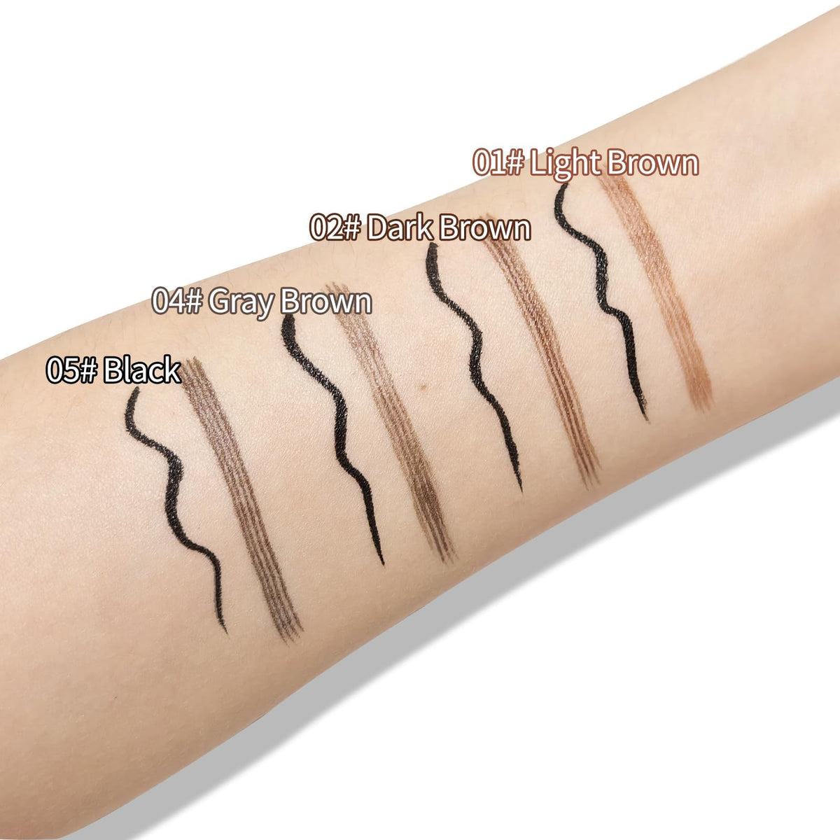 QIAWES Eyebrow Pencil, 2-In-1 Eyebrow Pen, 4 Fork Tip Microblading Eyebrow Pencil, Tattoo Eyebrow Pencil - Double Head Liquid Eyebrow Pen + Black Eyeliner Pencil (Black)