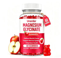 Unerder Magnesium Glycinate Gummies - 400mg High Absorption Formula for Sleep, Stress Relief & Muscle Health - Apple Flavor, 30 Days Supply for Adults,Non-GMO