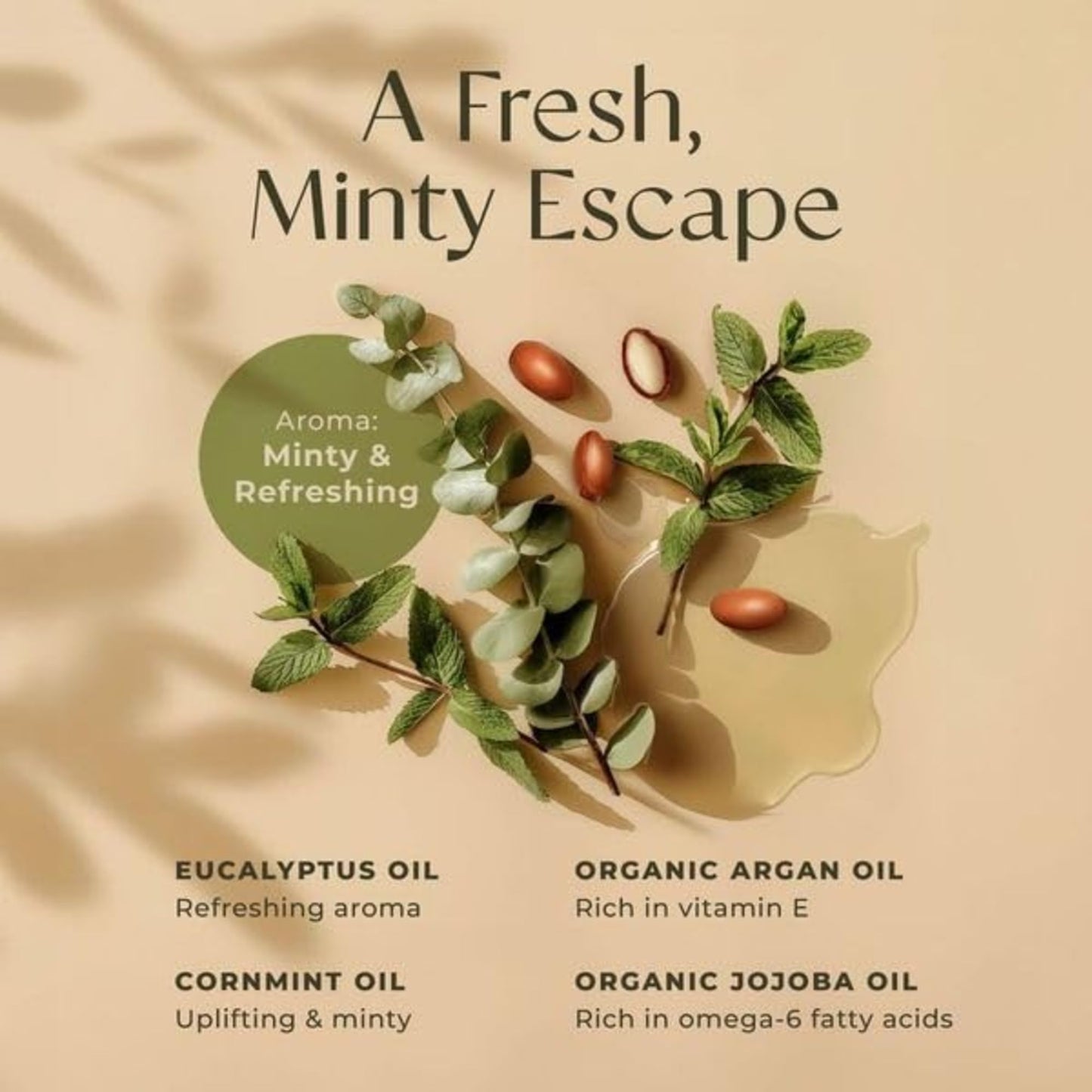 Gya Labs Eucalyptus Mint Massage Oils for Massage Therapy - Refreshing Aromatherapy Body Massage Oil for Sore Muscles - Jojoba, Argan, Sunflower, Almond, Vitamin E & Eucalyptus (200 ml)