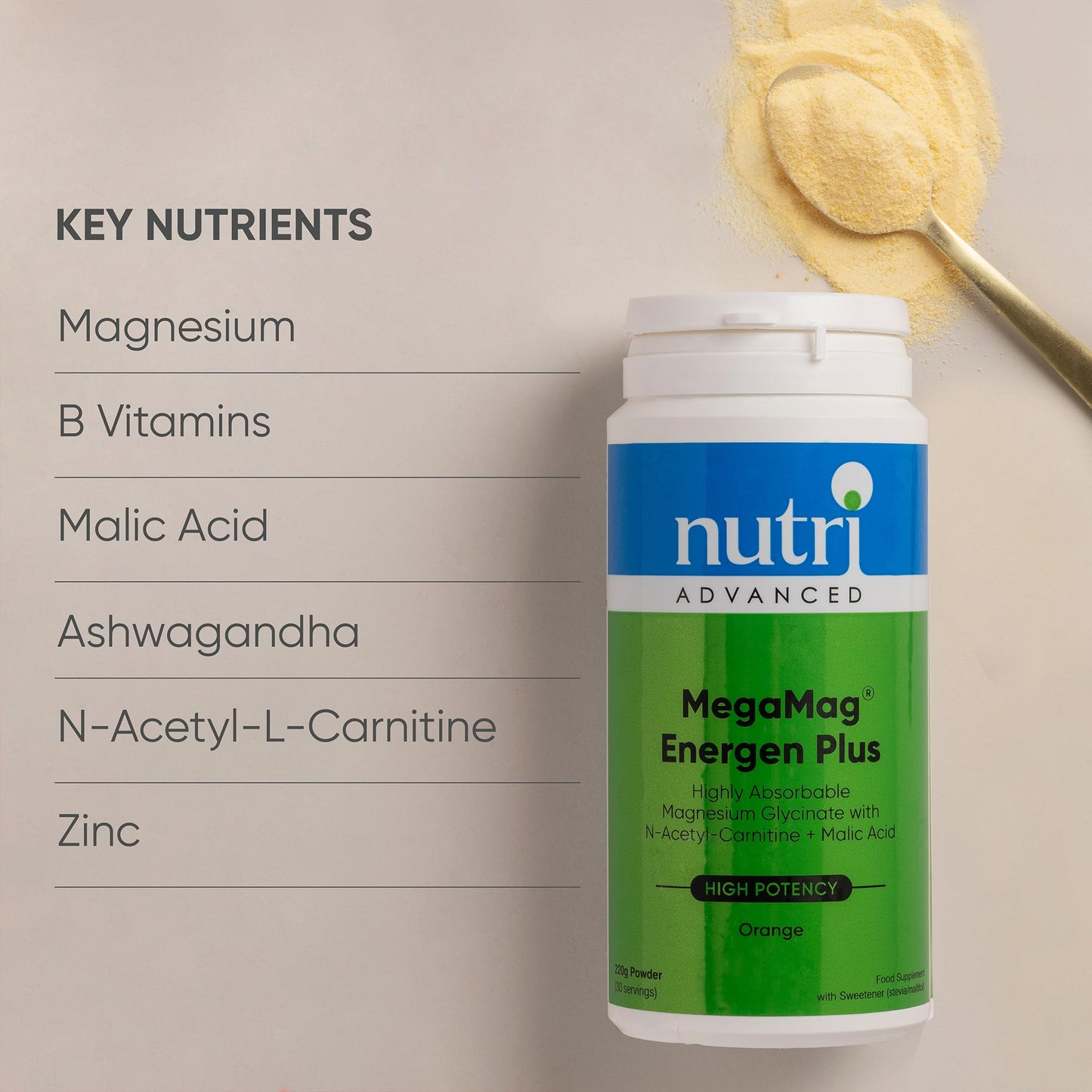 Nutri Advanced - MegaMag Energen Plus Magnesium Powder Orange - 30 Servings