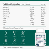 Metagenics Multi Essentials for Women 50+ - Multivitamin and Mineral Formula with Botanicals - 60 Tablets