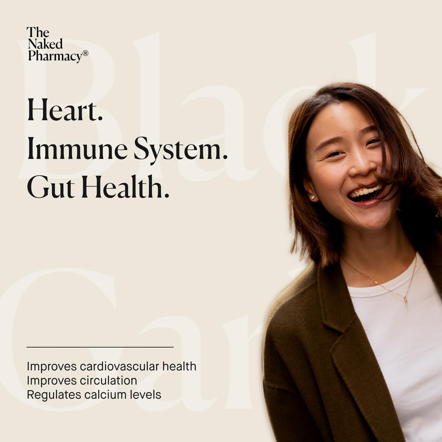 The Naked Pharmacy | Black Garlic Supplements | for Gut, Cardiovascular & Immune System | Healthy Circulation & Blood Pressure | with Vitamin D & Moringa | Odourless | 60 Capsules