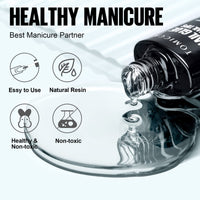 TOMICCA Gel Nail Glue Set, 8 in 1 Nail Glue and No Wipe Top Coat Kit for Acrylic Nails, Super Strong Brush On Nail Glue Gel and Top Coat for False Nails and Gel Nail Polish, UV/LED Lamp Cure Required