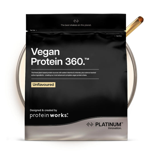 THE PROTEIN WORKS Protein Works | Vegan Protein 360 - Platinum Innovation, Premium Vegan Protein Powder, Plant-Based Protein Shake, Essential Vitamins & Minerals, Low Sugar, Unflavoured, 14 Servings, 500g