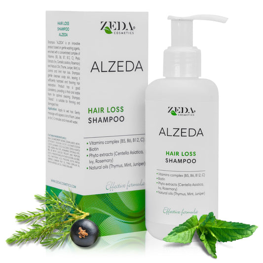 ALZEDA Anti Hair Loss Shampoo 200 ml with Biotin, Rosemary, Vitamin C, B12, B Complex, Mint | Anti Hair Loss | Hair Growth | for Men and Women | Hair Growth | Hair Loss