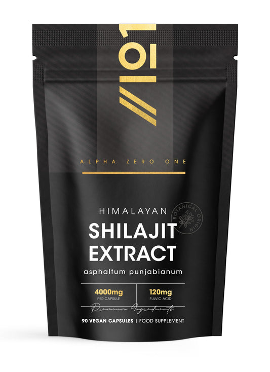 ALPHA01 Shilajit Extract 4000mg - High Strength 60% Fulvic Acid (120mg) - Himilayan Shilajit Resin - 90 Vegan Capsules (3 Months Supply) by Alpha01
