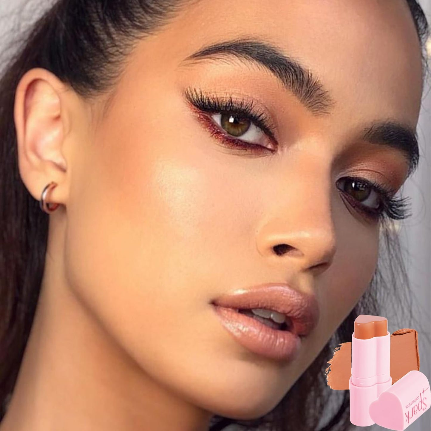 RUICHING Contour Stick, Cream Bronzer Blush Stick, Blushers for Cheeks Make Up, Natural Long Lasting Highly Pigmented Face Shaping & Contouring Stick, Smooth Easy to Apply Face Make-Up for Women