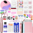 DouborQ Acrylic Nail Kit with Electric Nail Drill Nail Lamp,U V Nail Dryer Light Nail Art Tools,False Nail Tips Starter Set Acrylic Nail Art Supplies for Beginner with Everything (1-6)
