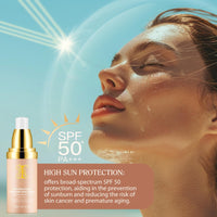 HERBENJOY 4 In 1 Liquid Foundation Moisturizing Full Coverage Concealer Spf 50+ Lasting Wear Anti Pollution Face Foundations Bio-mimic Light Foundation Durabie Waterproof Colour Changing Foundation