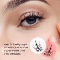 MLEN DIARY Mlen Diary Lashes Clusters, 132pcs 9-12mm False Lashes With Lash Bond and Seal Remover, Tweezers,Individual D Curl Manga Cluster Lashes, Natural Look DIY Eyelash Extension Kit