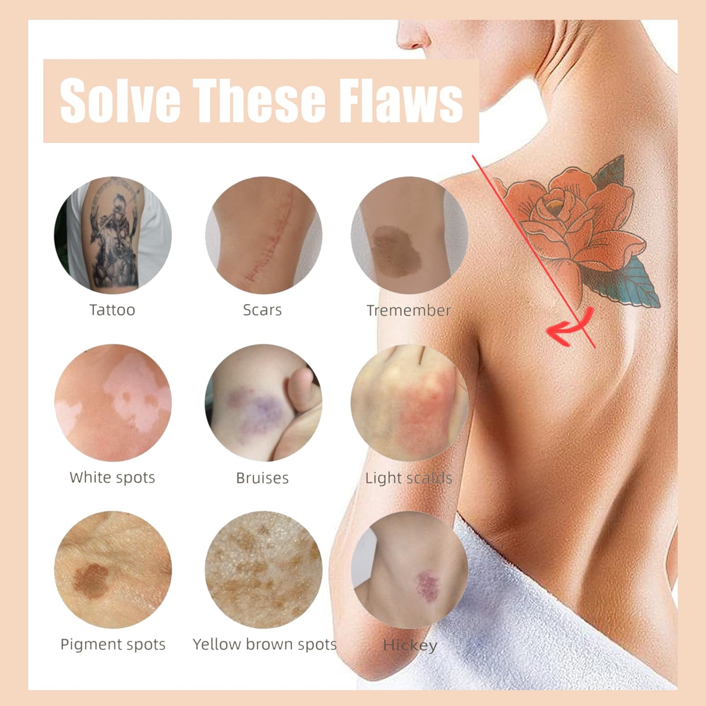 Shengqialun Tattoo Cover Up Makeup, Waterproof Tattoo Cover Up 2pcs, Scar Concealer Waterproof, Body Makeup for Scars Birthmarks, Long-Lasting Smudge-Proof, Portable Concealer Kit (Light & Dark)
