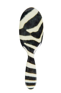Rock & Ruddle Natural Pure Boar Bristle Hair Brush for Women and Kids (Large, 21cm) - Perfect for Wet or Dry Hair, Detangling Smoothing Blowdrying - Made in UK - Zebra Fur
