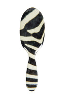 Rock & Ruddle Natural Pure Boar Bristle Hair Brush for Women & Kids (Small/Travel Size, 17.5cm) - Perfect for Wet & Dry Hair, Detangling Smoothing Blowdrying - Designed & Made in UK - Zebra Fur