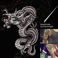 ULTNICE Large Large Temporary Arm Tattoo Stickers Waterproof Dragon Sleeve Transfers for Men Women Scar Cover Body Art 21X15cm