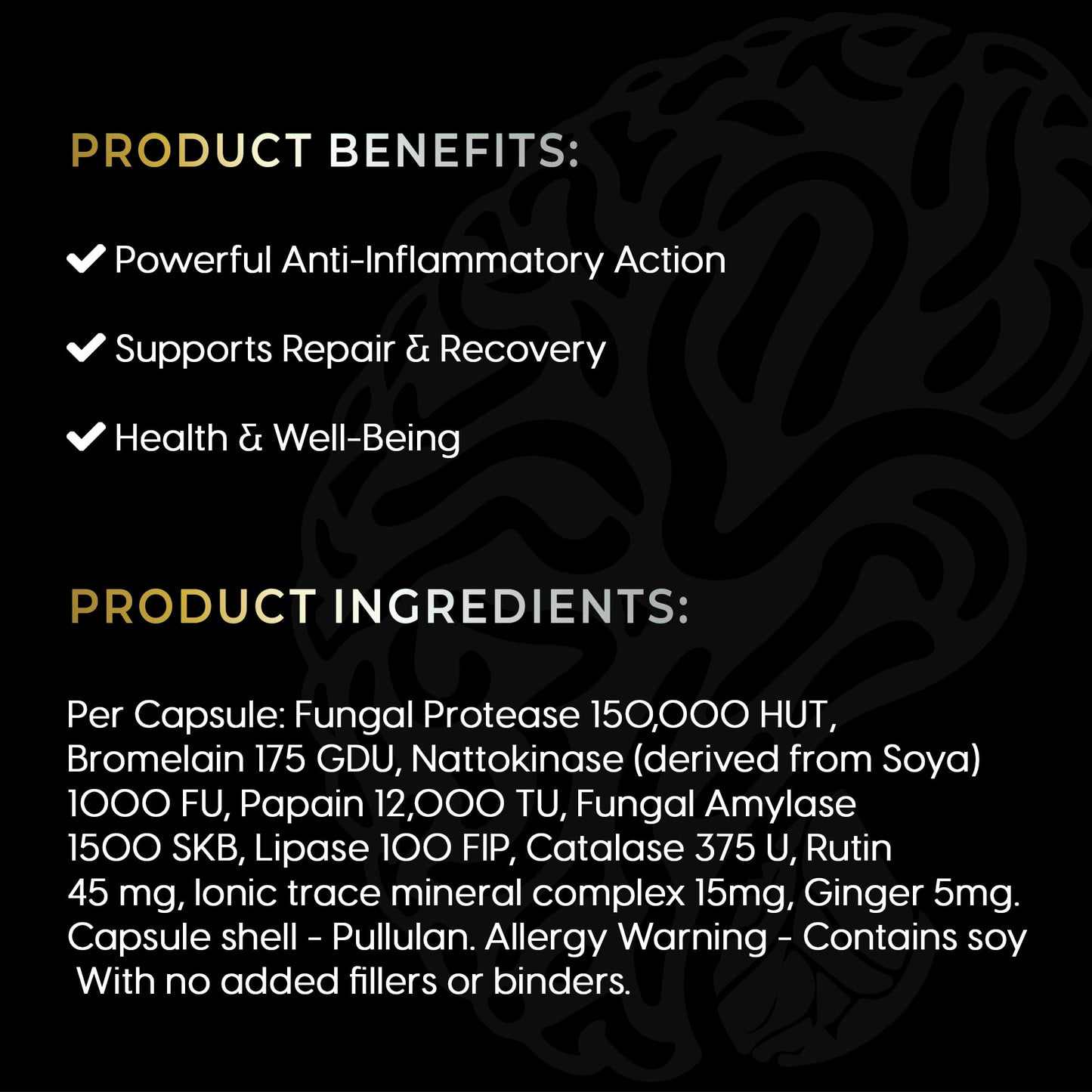 Bolman Health Systemic Proteolytic Enzymes | UK Made | Mixed Enzyme Formula | 60 HMPC Vegan Friendly Capsules | Repair & Recovery | No Addictives