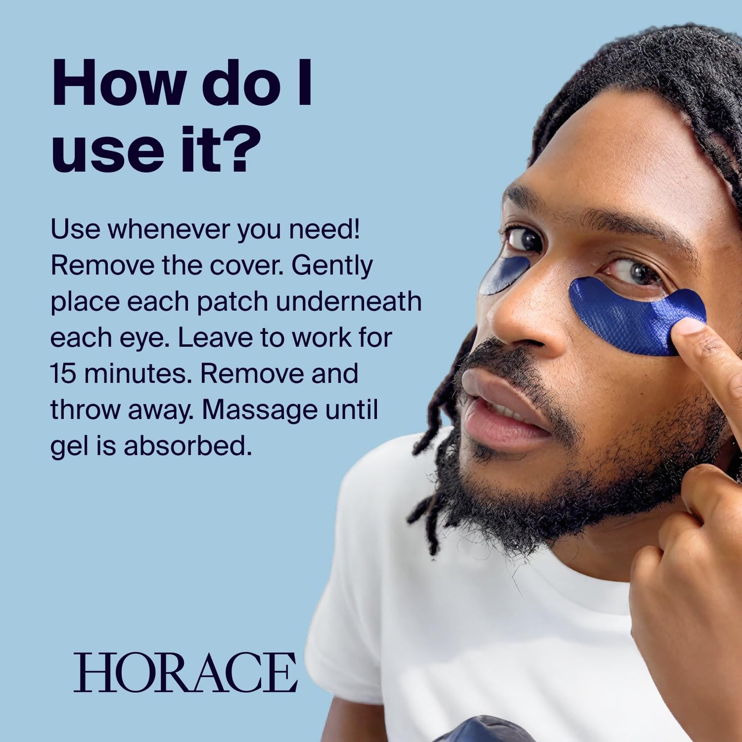 HORACE Anti-Fatigue Under-Eye Patches for Men - Unscented, Pack of 5 Pairs