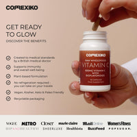 CORREXIKO Raw Vitamin C Supplement Tablets - 850mg Vitamin C Complex with Bioflavonoids - High Strength Ascorbic Acid - Strengthens Collagen Matrix - Supports Immunity - 30 Capsules, 1 Month Supply