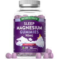 Magnesium Gummies for Sleep | 5400mg Magnesium Citrate Per Bottle | Two Month Supply | 90mg x 60 Berry Flavour Vegan Gummies | Nature's Truth