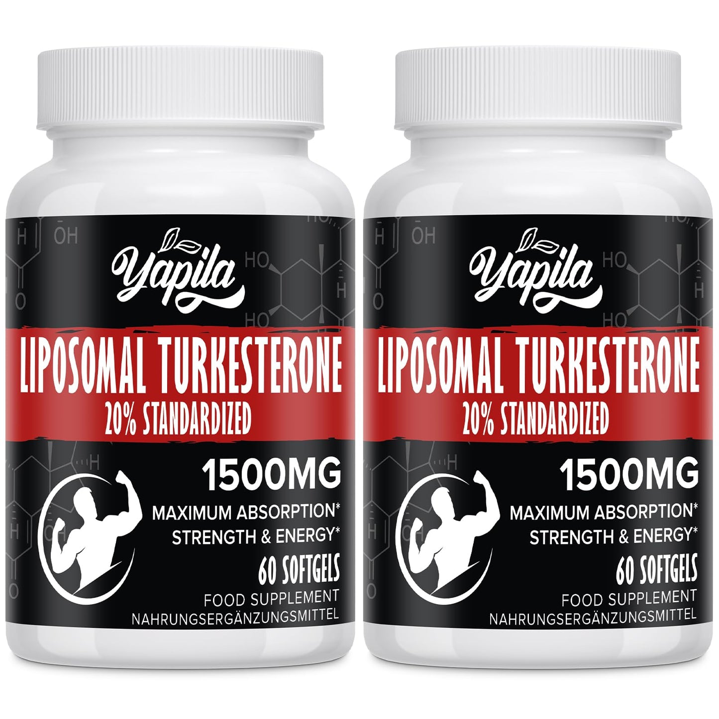 Yapila Liposomal Turkesterone Supplement - 1500mg Ajuga Turkestanica Extract, Standardized to 20% Turkesterone, Max Absorption, High Strength for Bodybuilding, No Additives, Non-GMO, 2 Package