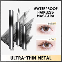 MINSHZEE Black 3D Waterproof Hairless Mascara, Washable Ultra-thin Metal, Long Lasting Curl, Curling Mascara, Waterproof Curling Brush, Long Lasting Hairless, Washable Lengthening