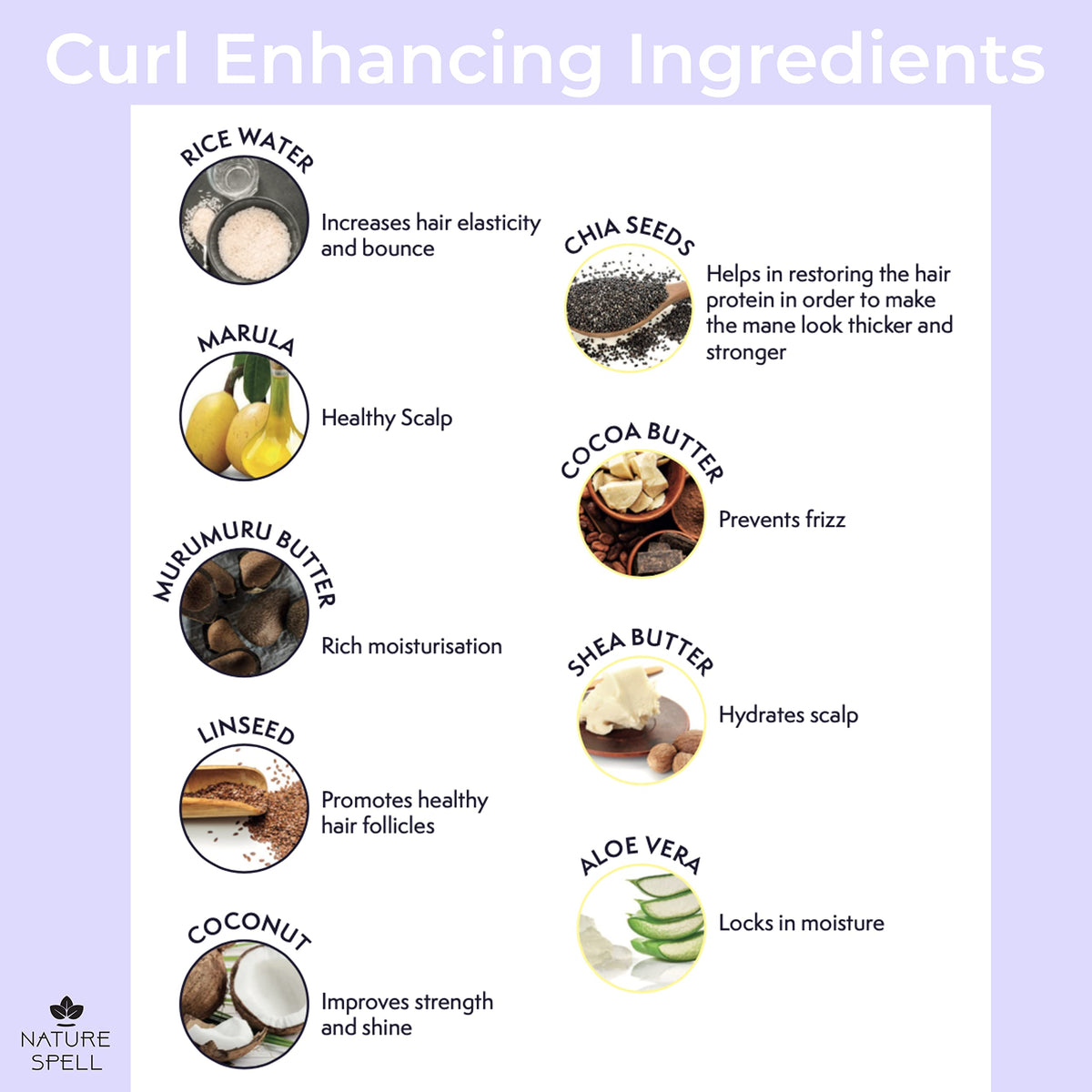 Curl Enhancing Hair Mask for Curly Hair by Nature Spell 400ml – Infused with Rice Water & Linseed, For All Curl Types, Sulphate Free Hair Mask, 100% Vegan, Made in the UK, white