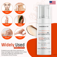 Mesoderm RX Pigment Restraint 50+ Anti Sun Spots, Protect and Nourish Face, Neck, Hands, 50ml
