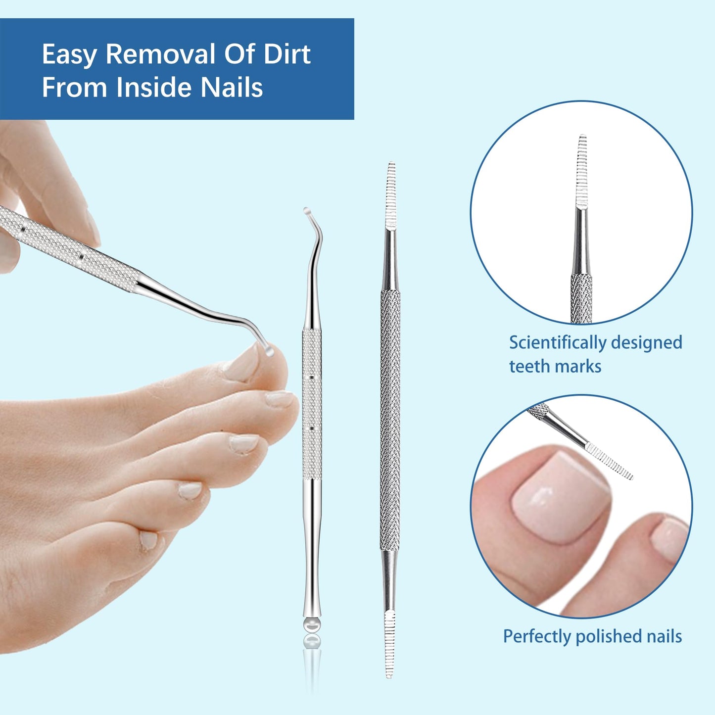 HEYMKGO 9 in 1 Professional Toenail Clippers for Thick or Ingrown Nails, Heavy Duty Podiatry Tools for Men and Women