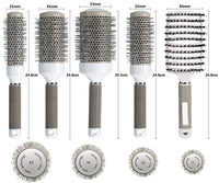 Aozzy 5pcs Ceramic Lonic Round Hair Brush Set for Blow Drying, Curling, Professional Salon Styling Brush Set, Barrel Hairdressing Brushes Sets, Hair Drying Brush Round Set (25mm 32mm 45mm 53mm）