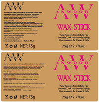 Iridescent AnWoor Hair Wax Stick, Styling Wax for Smooth Wigs, Slick Stick for Hair Non-greasy Styling Hair Pomade Stick for Flyaways Edge Frizz Hair - 2.7 Oz, Yellow, 75 g (Pack of 1)