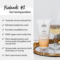 FOUR REASONS Four Reasons Color Mask – Champagne Blonde - (27 Colors) Toning Treatment, Color Depositing Conditioner, Tone & Enhance Color-Treated Hair - Semi Permanent Hair Dye, Vegan and Cruelty-Free, 6.76 fl oz