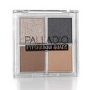 Palladio Eyeshadow Quads, Velvety Pigmented Blendable Matte, Metallic & Shimmer Finishes, Creamy Formula, Four Way Quad Eye Shadow Palette, Talc-Free (Party Rocker)