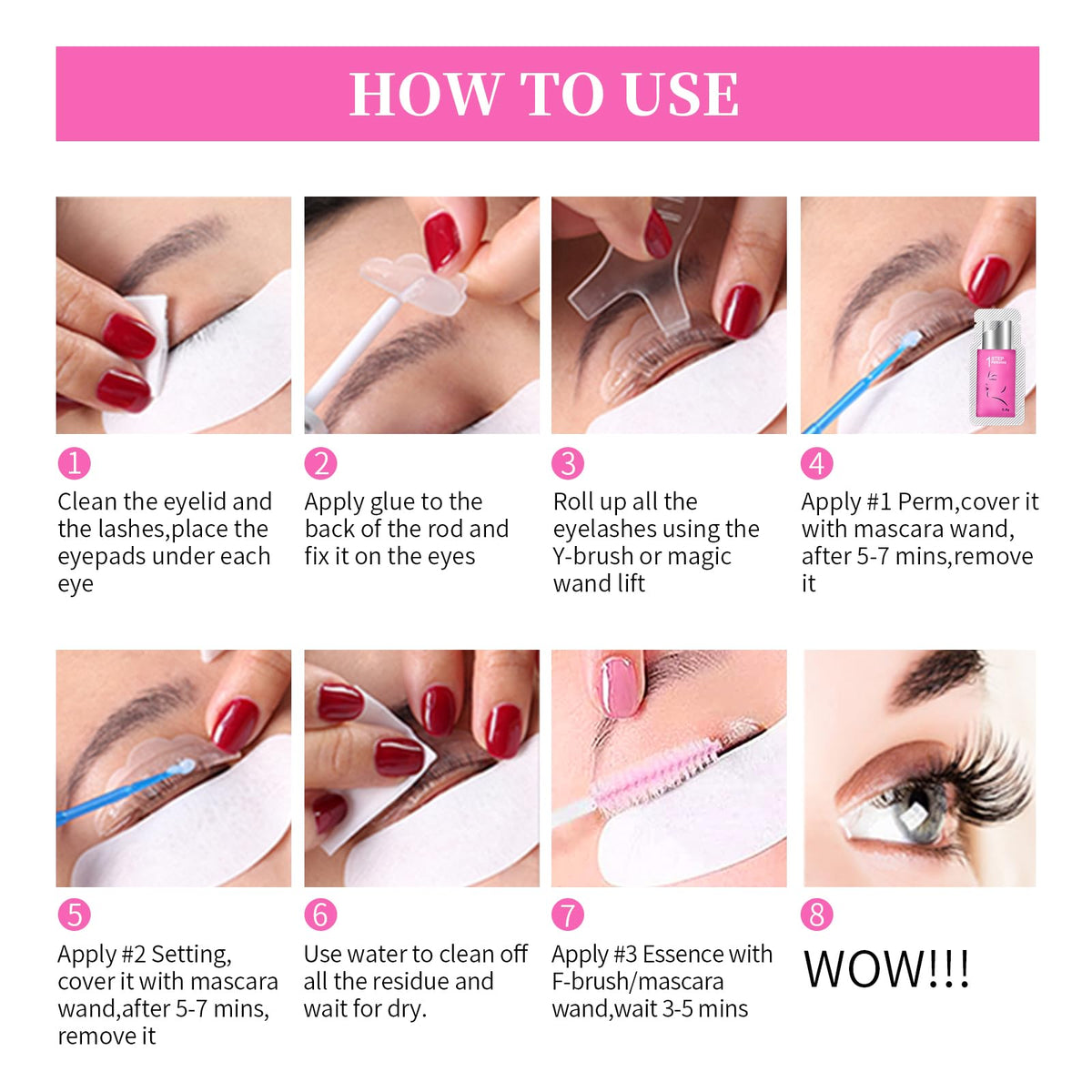 Lomansa Lash Lift Lotion, Lash Lift Kit, Separate Steps Perming Lotion, Individual Sachets For Eyelash Perming and Brow Lamination, 10 Sachets, 0.8g Each (STEP 1)
