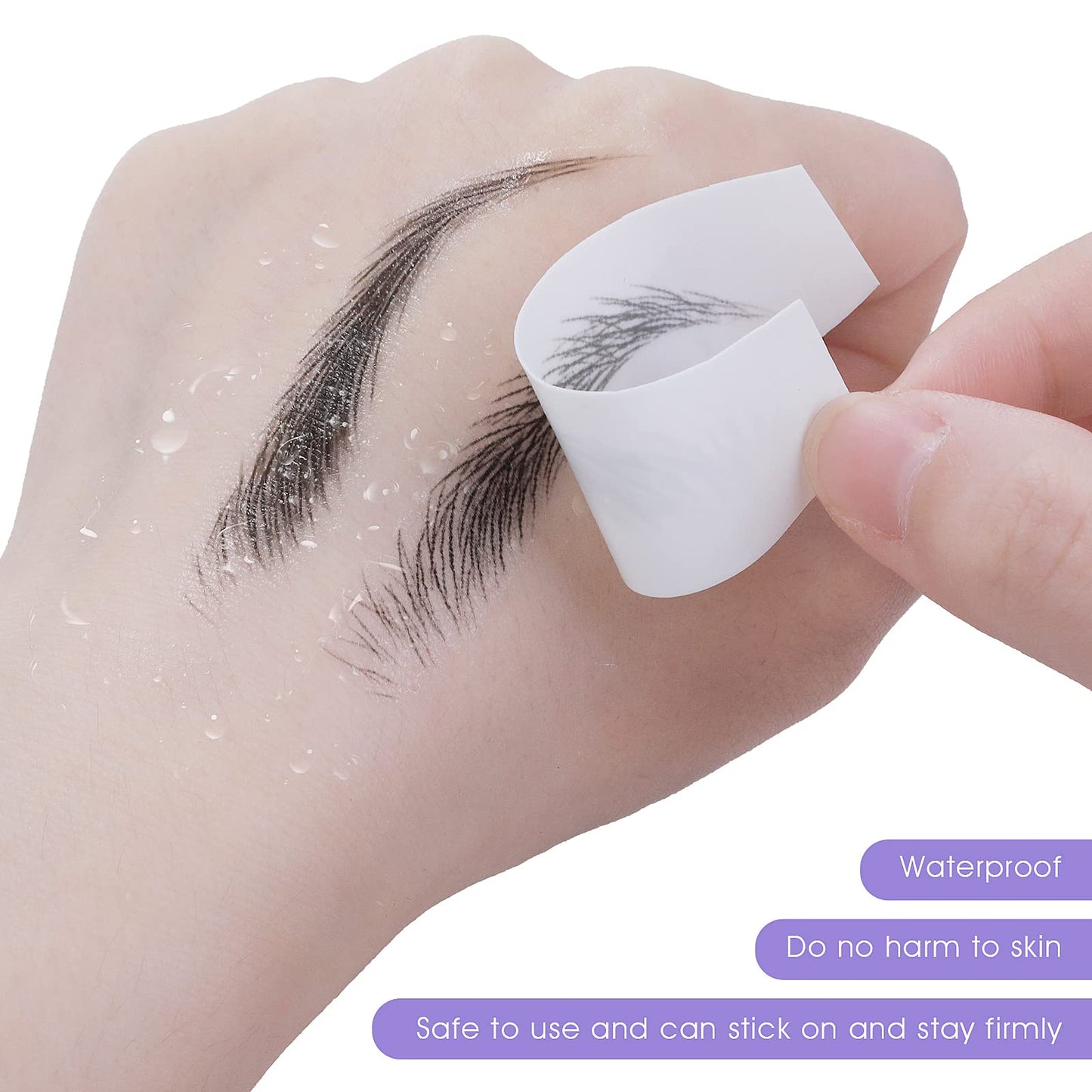 Sibba 6 Sheets Eyebrow Tattoo Eyebrows Sticker Temporary Eyes Brows Practice Tint Transfer Color Set Peel Off Eyeshadow Dye Waterproof Kit Sheets For Beginners Women (Black)