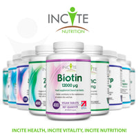 Biotin Hair Growth Supplement 12,000mcg - 400 Tiny 6mm Tablets (Full Year Plus Supply) - Biotin Hair Growth Tablets for Men & Women Biotin Tablets