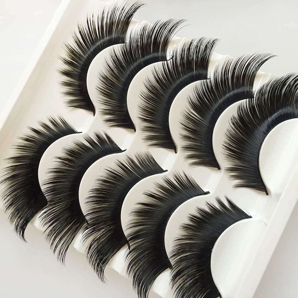 KFZR Drag Queen Lashes stage Exaggerated Fancy Dress False Eye Lashes Fluffy Thick Mink Handmade Long Black 10 pairs